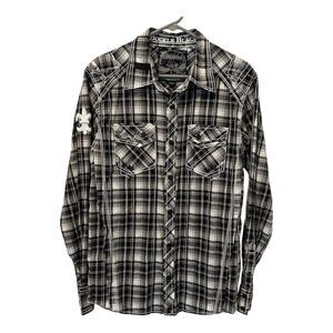 Buckle Black Label Shirt Mens Large Button Front Long Sleeve Slim Fit Cowboy